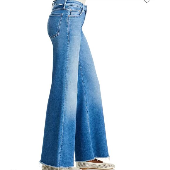 MOTHER The Roller High Rise Wide Leg Jeans in Work Hard Play Hard |Size 33 - Picture 4 of 14